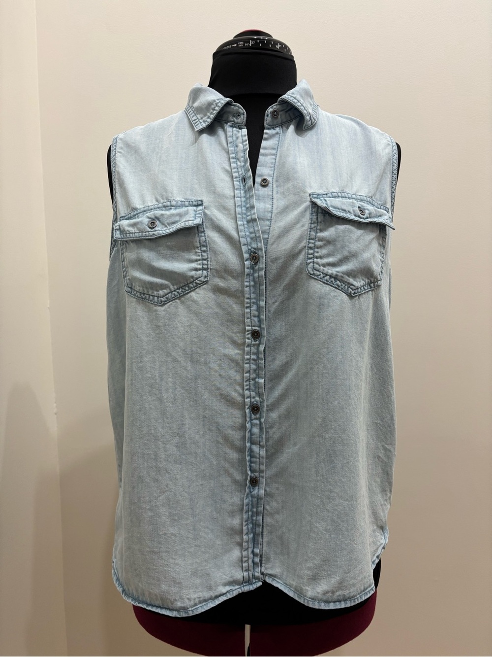 Buffalo David Bitton Light Blue Denim Sleeveless Top